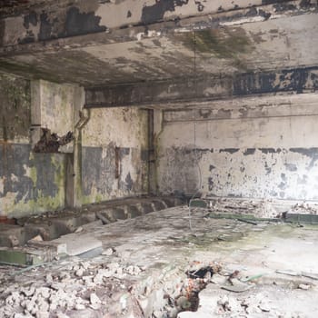 ruins of a very heavily polluted industrial factory, industrial series