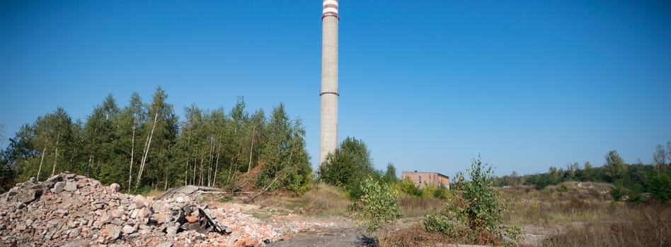 ruins of a very heavily polluted industrial factory, industrial series