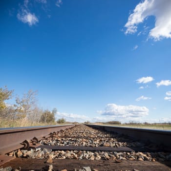 view of the railway track on a sunny day