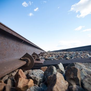 view of the railway track on a sunny day
