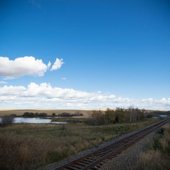 view of the railway track on a sunny day