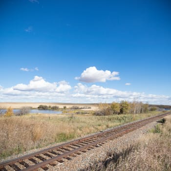 view of the railway track on a sunny day
