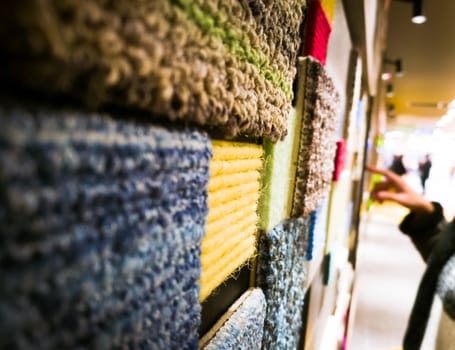 Colorful of carpet on the wall for background