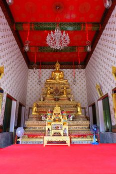 Ancient Buddha image inside Wat Nang Ratchawihan Temple. This temple is an ancient monastery built during the Ayutthaya period.