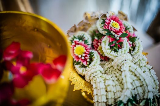 Flower garland for bride and groom (Thai traditional wedding)