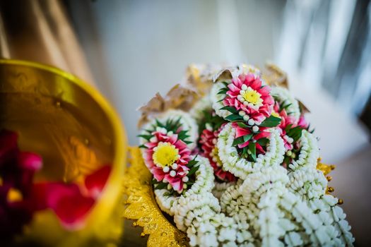 Flower garland for bride and groom (Thai traditional wedding)