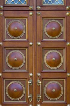 Close-Up View of a Front Door of a Luxury House