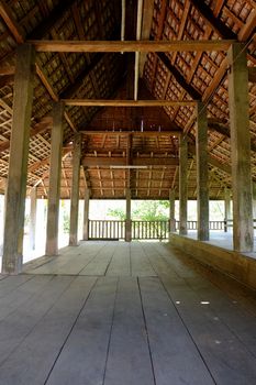 Old wood Pavilion at a Temple.