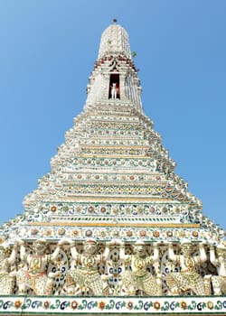 Ancient Stupa at Wat Arun Bangkok, Thailand.