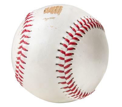 Isolated Grungy Scuffed Baseball On A White Background