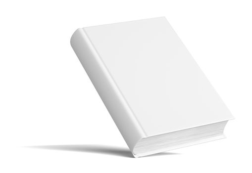 Blank Book With Shadows. Isolated On White Background. Mock Up Template. 3D Illustration