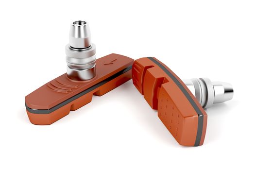 Bicycle brake pads on white background