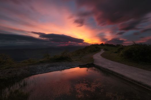 Sunrise in the Gorbea Natural Park