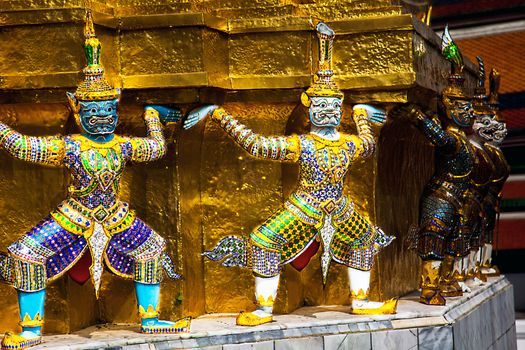 Temple guardian in the Royal Palace of Bangkok Thailand