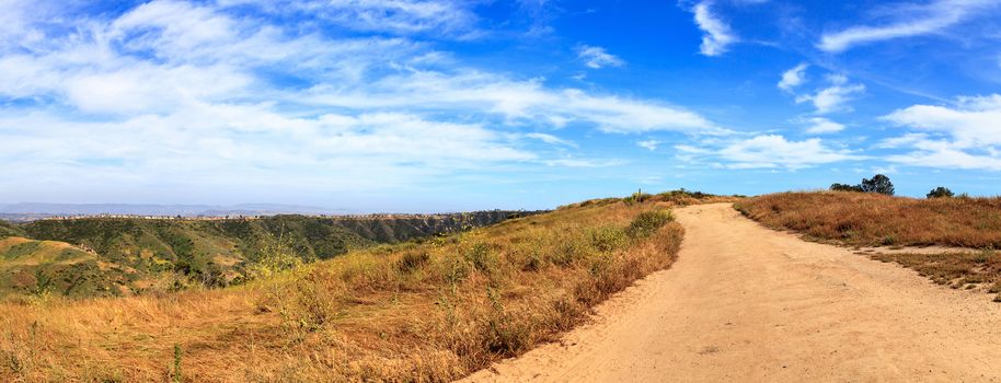 Aliso and Wood Canyons Wilderness Park hiking paths in Laguna Beach, California in spring