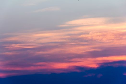 Sunset with partly cloudy sky. Dramatic sky