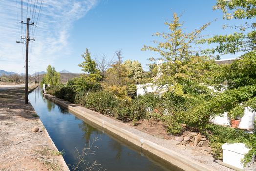 BONNIEVALE, SOUTH AFRICA - MARCH 26, 2017: A canal in Bonnievale, a small town in the Western Cape Province