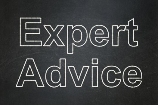 Law concept: text Expert Advice on Black chalkboard background