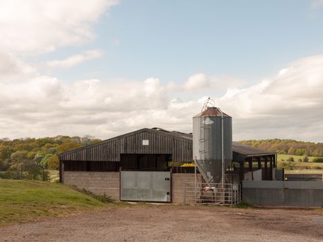 farmland industry warehouses outside in the country metal agriculture