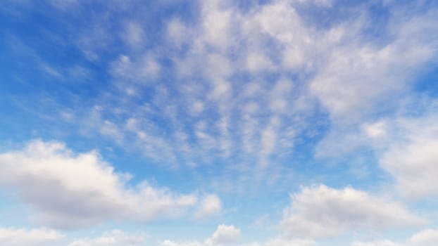 Cloudy blue sky abstract background, blue sky background with tiny clouds, 3d rendering

