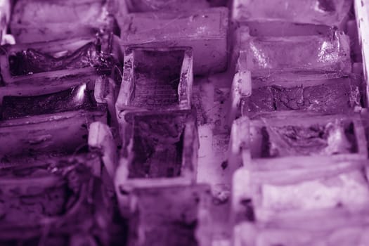 artists brushes and watercolour paints on palette. Vintage stylized photo of paintbrushes closeup and artist palette. Used palette with paintbrush. Old messy set of watercolor paints