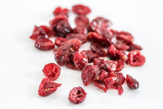 Dried cranberries isolated on white background