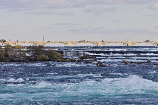 Beautiful background with amazing powerful Niagara river