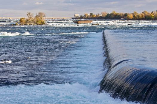 Beautiful background with amazing powerful Niagara river