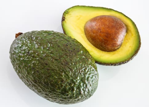 Fresh avocado on white background. Selective focus