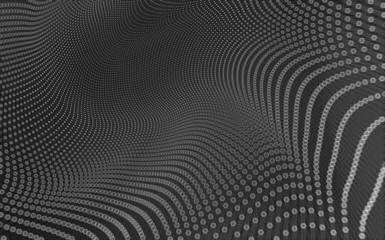 Abstract polygonal space low poly dark background with connecting dots and lines. Connection structure. 3d rendering