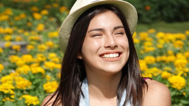 Smiling Female Teen Springtime