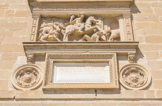Details of the facade of theHospital de Santiago, Ubeda, Jaen, Spain