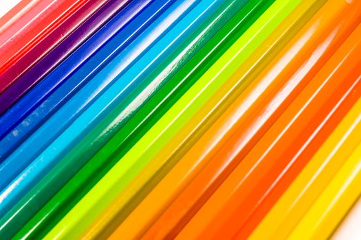 Composition of pencils of wood in a variety of colors