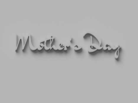 BLACK AND WHITE PHOTO OF 3D WORDS 'MOTHER'S DAY' ON PLAIN BACKGROUND