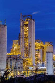 Hong Kong Cement plant at night