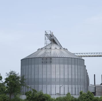 The silo with the blue sky in Thailand for background.