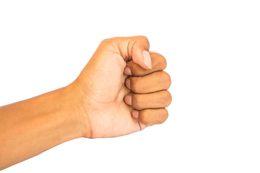 hand fist white background isolated