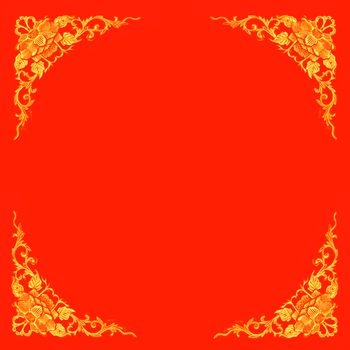 beautiful frame with floral pattern on red background