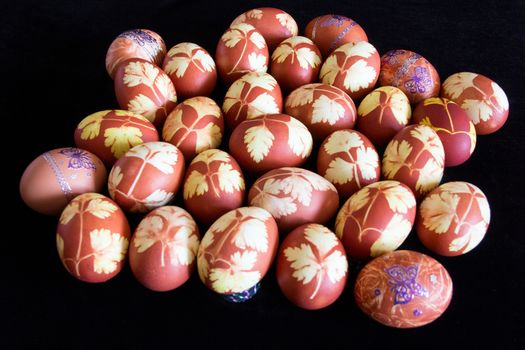 Easter eggs with a pattern of butterflies