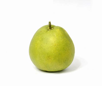 a green pomelo fruit on white background