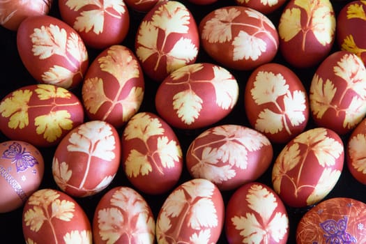 Photo of Easter eggs with pattern of butterflies