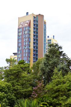 Vertical photo of high building in resort Sochi