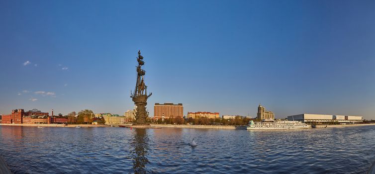 Tsar Peter monument in Moscow, panorama