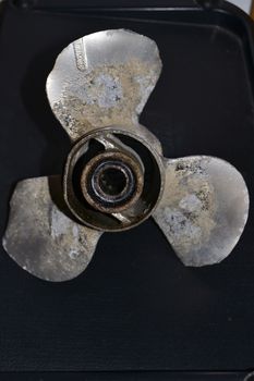 Picture of old and used boat propeller