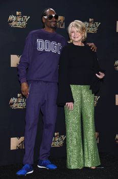 Snoop Dogg, Martha Stewart at the 2017 MTV Movie & TV Awards, Press Room, Shrine Auditorium, Los Angeles, CA 05-07-17