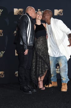 Vin Diesel, Jordana Brewster, Tyrese Gibson at the 2017 MTV Movie & TV Awards, Press Room, Shrine Auditorium, Los Angeles, CA 05-07-17