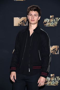 Ansel Elgort at the 2017 MTV Movie & TV Awards, Press Room, Shrine Auditorium, Los Angeles, CA 05-07-17