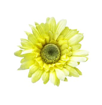 Artificial sunflower isolated on white with clipping path