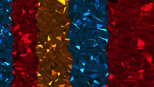 Abstract background with colorful lowpoly triangles. 3d rendering