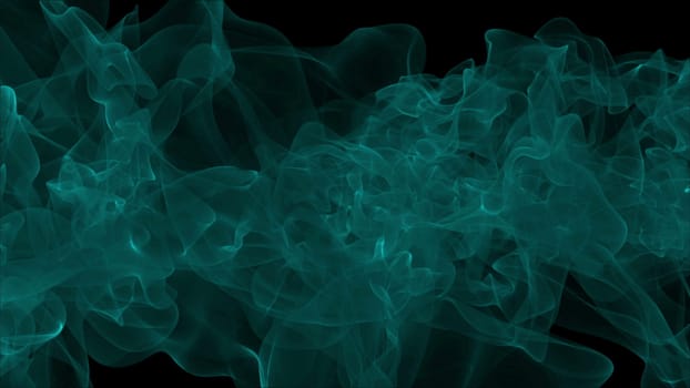 Abstract background with green smoke. 3d rendering